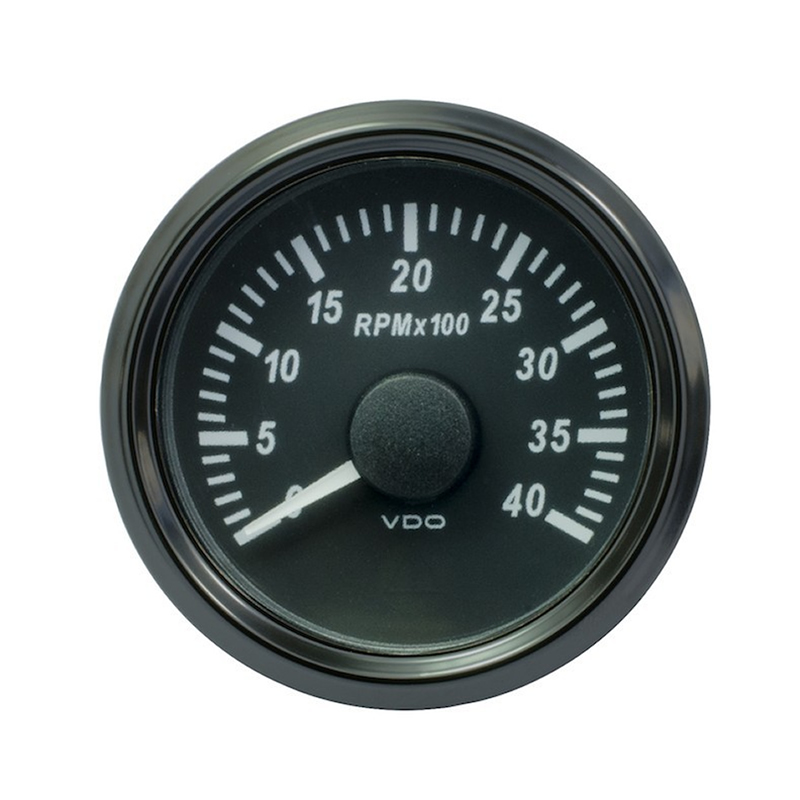 VDO SingleViu Tachometer 4.000 RPM Black 52mm